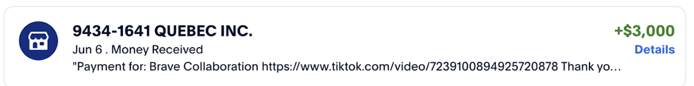 Member payment confirmation